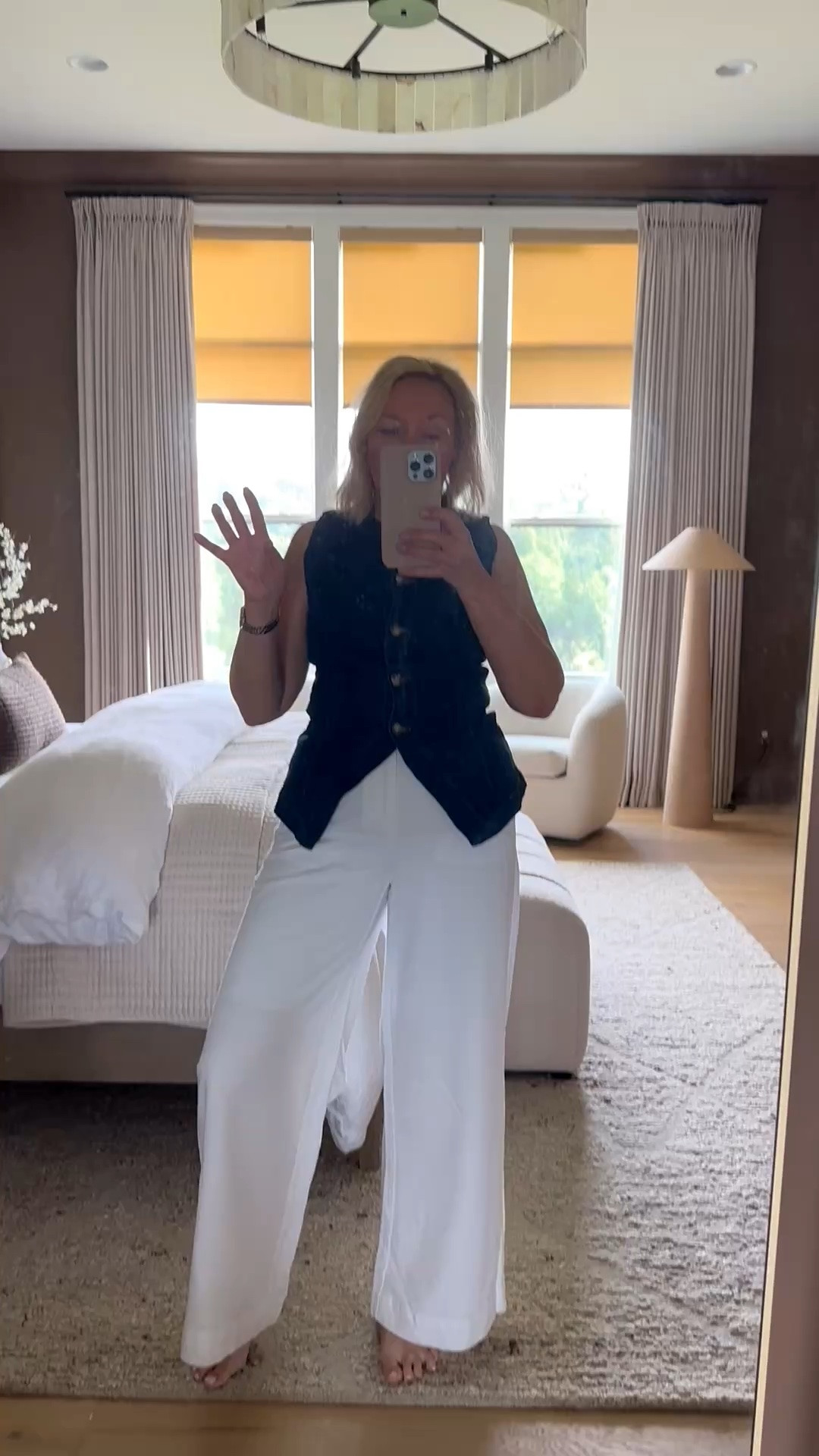 Faux linen pants are perfect for summer. Wearing a size 6 and I’m $’2”. 
@Target

#LTKOver40 #LTKMidsize #LTKPetite