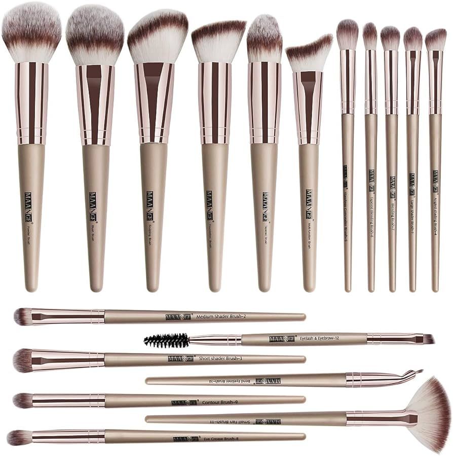 Makeup Brushes, 18 Pcs Professional Premium Synthetic Make Up Brushes, Foundation Powder Conceale... | Amazon (US)