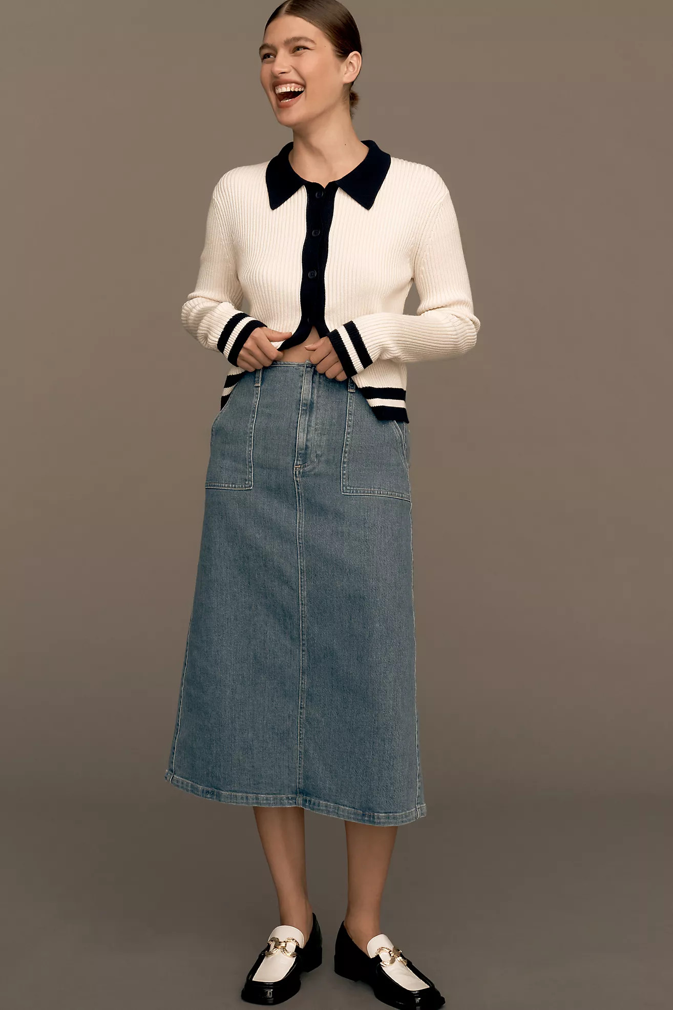 Le Jean Jocelyn Denim Midi Skirt | Anthropologie (US)