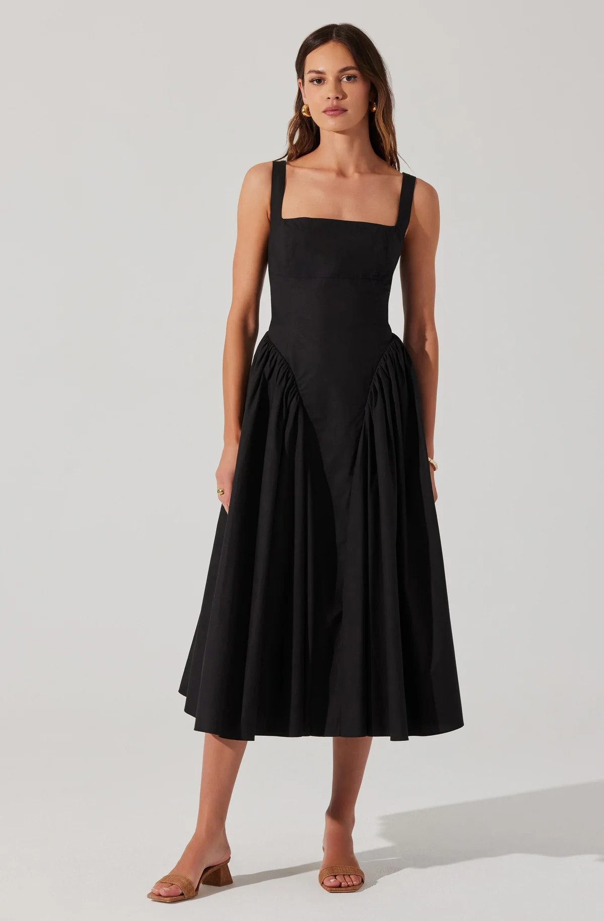 Vinya Poplin Drop Waist Dress | ASTR The Label (US)