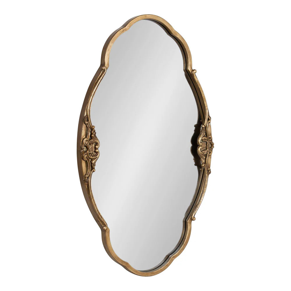 Kate and Laurel Novella 29.75-in W x 18.00-in H Oval Gold Framed Wall Mirror | 222637 | Lowe's