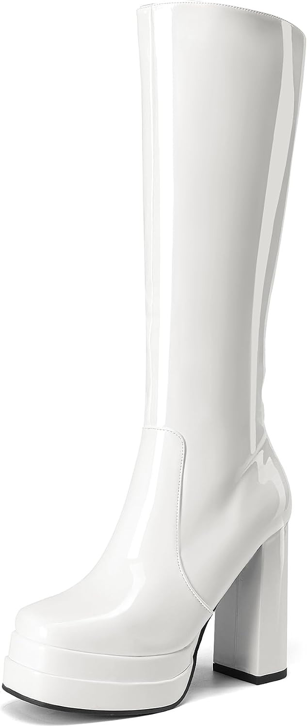 DREAM PAIRS Women's Gogo Platform Knee High Boots | Amazon (US)