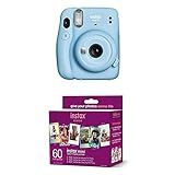 Fujifilm Instax Mini 11 Instant Camera - Sky Blue + w/60-pack | Amazon (US)
