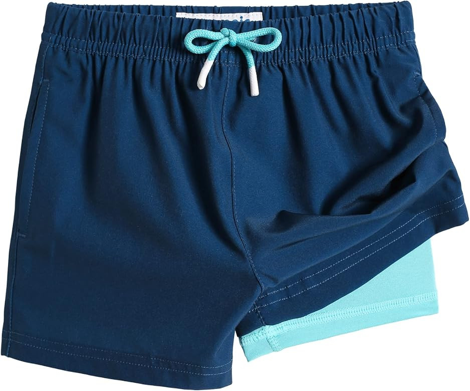 maamgic Boys Swim Trunks with Compression Liner Toddler Boys Stretch Swim Shorts Quick Dry 2 in 1... | Amazon (US)