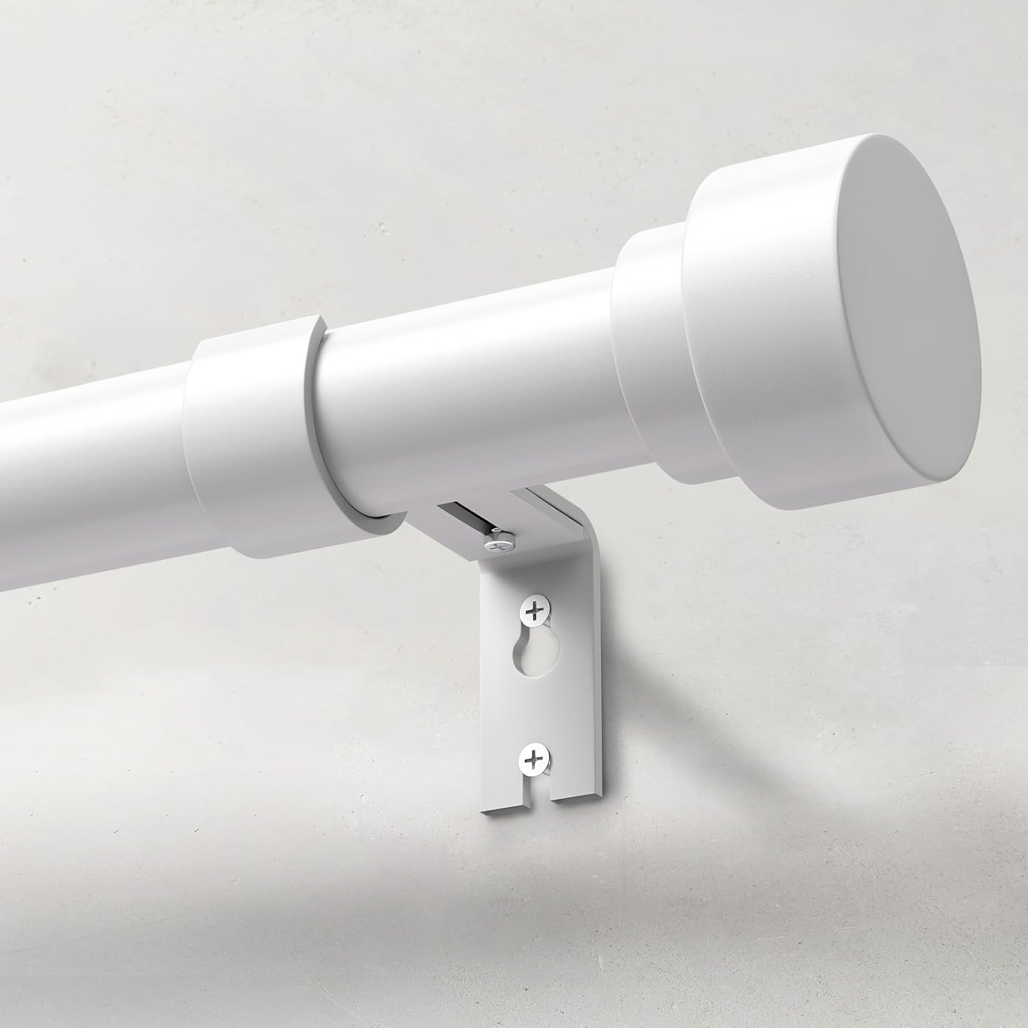 Heavy Duty Curtain Rods for Windows 48 to 84 Inch, 1 Inch Adjustable White Curtain Rod Set with Easy Installation and Modern Design (A1,White,30-90") | Amazon (US)