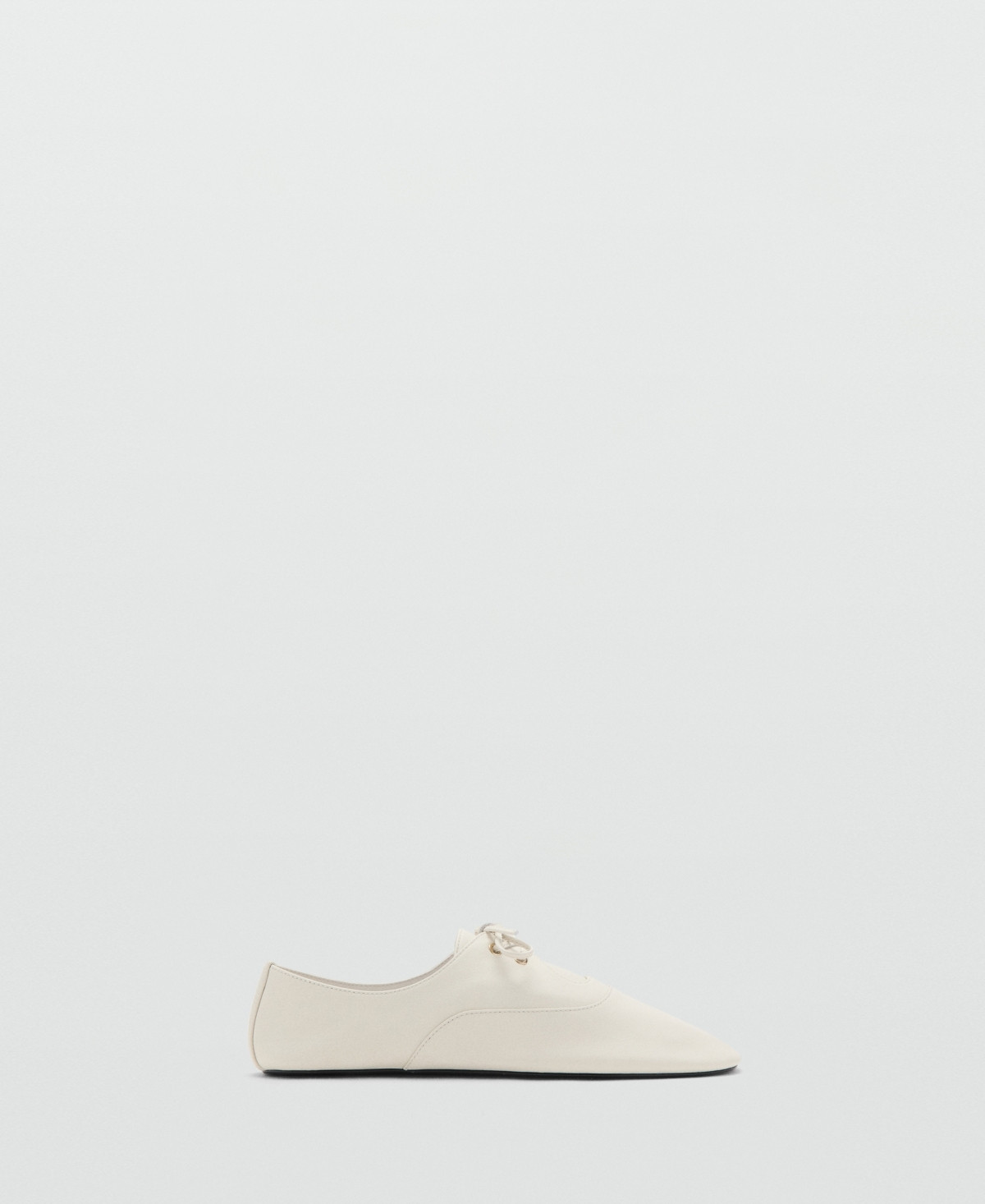 Mango Women's lace-Up Leather Shoes - Ecru | Macy's