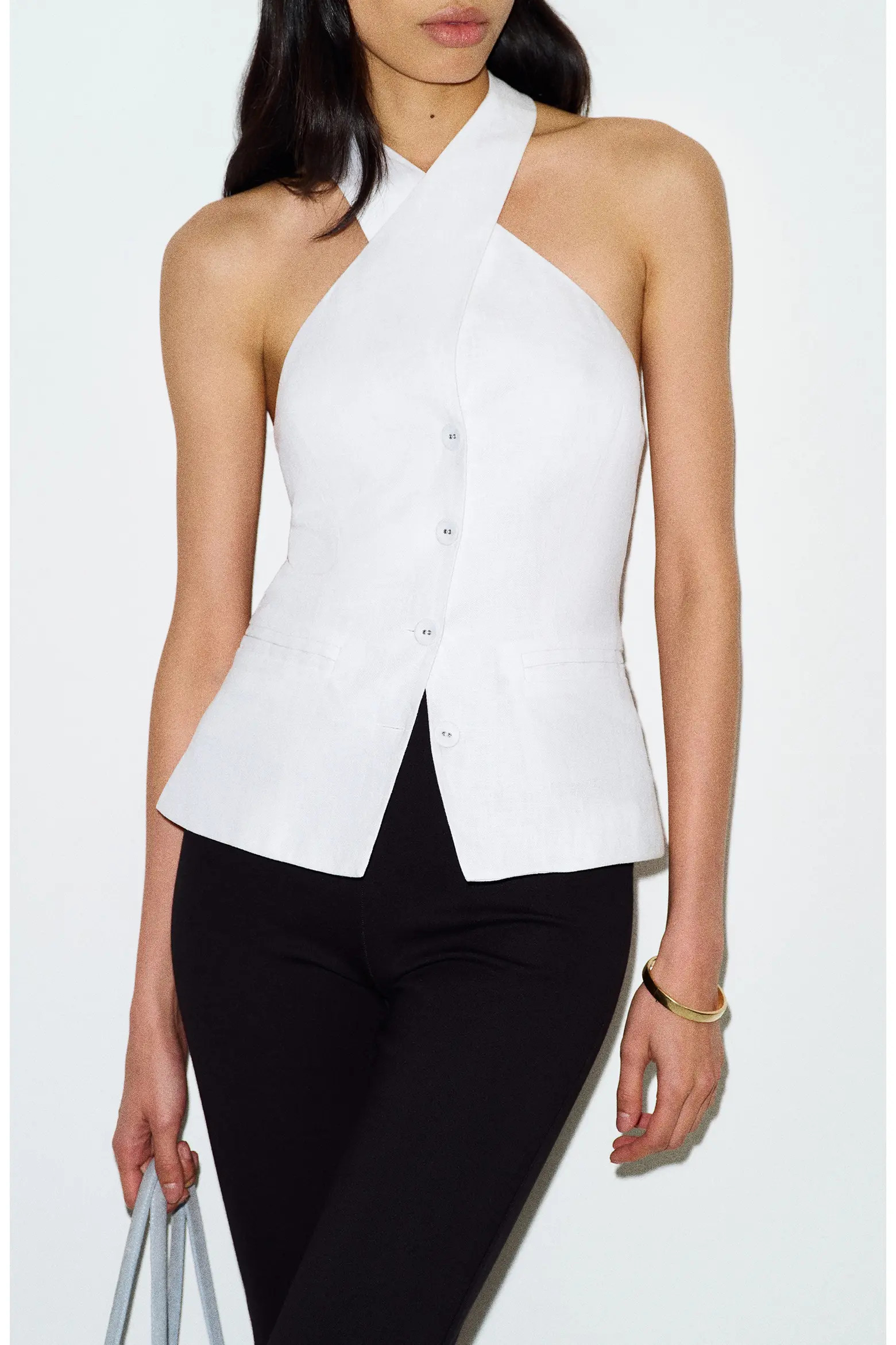 Reformation Tate Cross Neck Linen Top (Women) | Nordstrom | Nordstrom