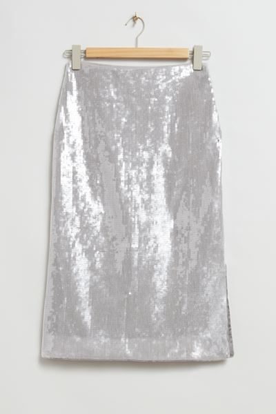 Sequinned Midi-Length Pencil Skirt | H&M (UK, MY, IN, SG, PH, TW, HK)