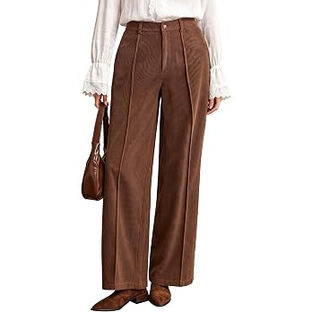 Blooming Jelly Women's Corduroy Pants High Waisted Business Casual Trousers | Amazon (US)