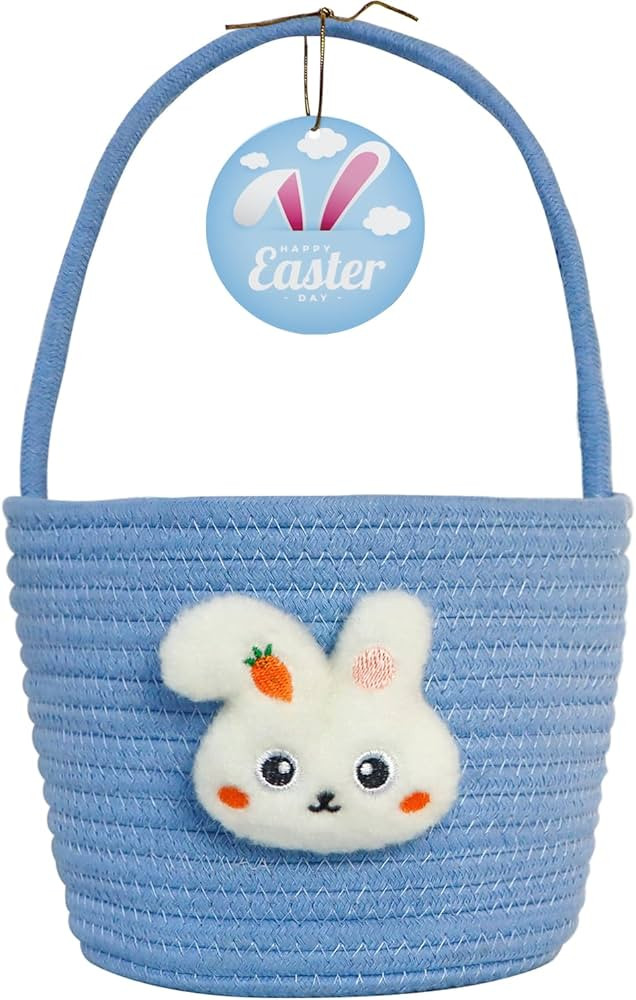 Easter Basket, Easter Baskets for Kids, Baby Easter Basket with Handle, Empty Bunny Egg Basket, E... | Amazon (US)