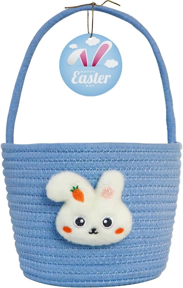 Easter Basket, Easter Baskets for Kids, Baby Easter Basket with Handle, Empty Bunny Egg Basket, E... | Amazon (US)