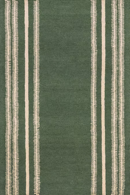 Green Kari Striped Wool Area Rug | Rugs USA