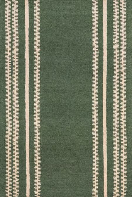 Green Kari Striped Wool Area Rug | Rugs USA