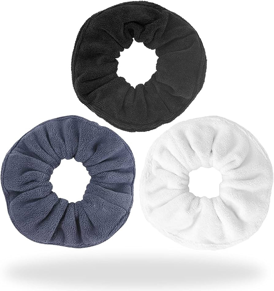 Hair Drying Towel Scrunchies - Terry Cloth Scrunchie Large Microfiber Hair Ties for Frizz Free Wo... | Amazon (US)