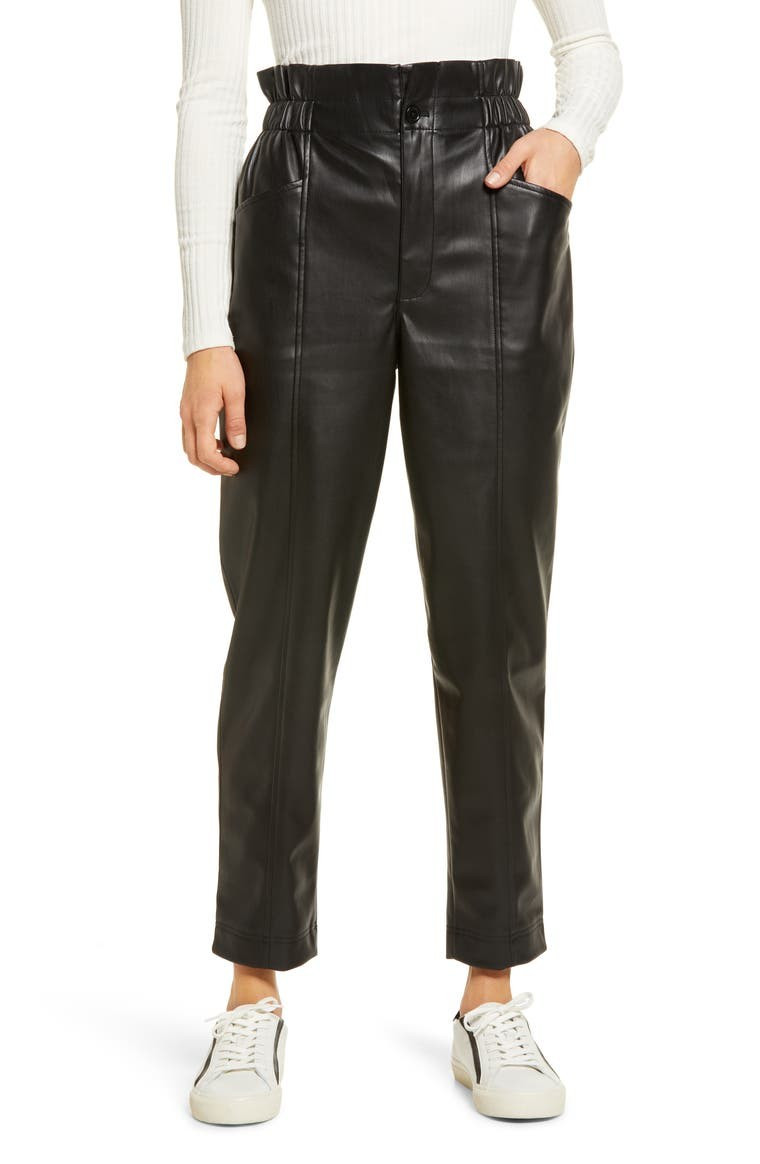 Faux Leather Pull-On Paperbag Pants | Nordstrom