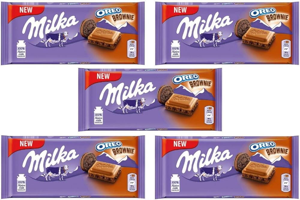 Milka OREO Brownie Milk Chocolate, 100g /3.5 Ounce (Pack of 5) | Amazon (US)