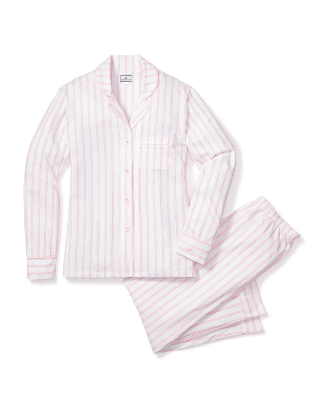 Women's Pink Stripe Luxe Pima Cotton Pajama Set | Petite Plume