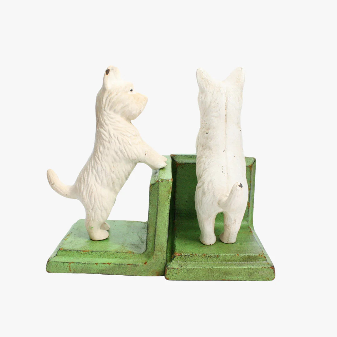 White Westie Cast Iron Bookends | Dear Keaton