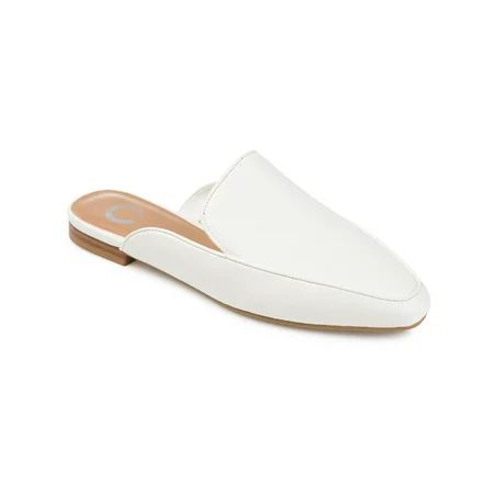 Journee Collection Womens Akza Faux Leather Loafer Mule White 10 Medium (B M) | Walmart (US)