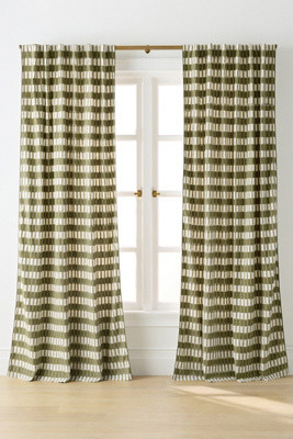 Selma Woven Cotton Striped Curtain | Anthropologie (US)