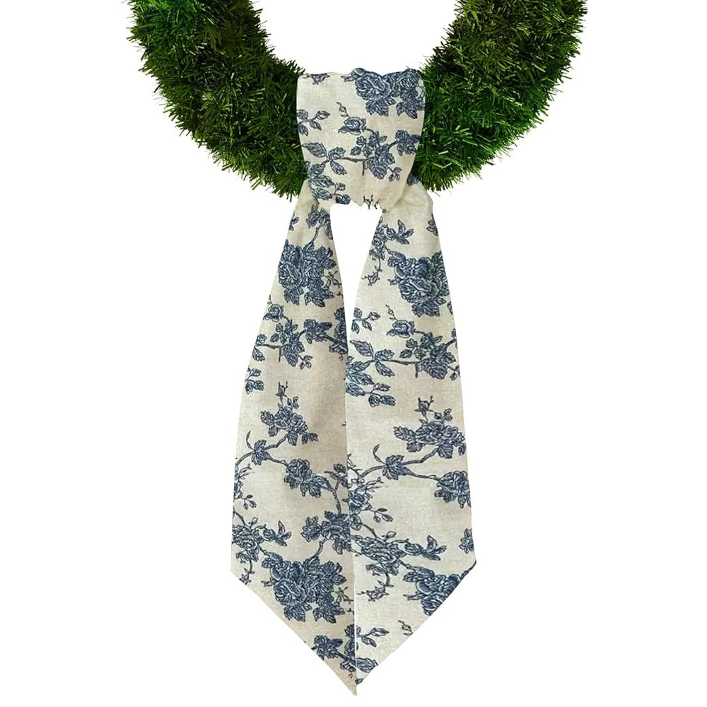 Christmas Wreath Sash for Front Door, Flowers Leaves Natural Burlap Sash Holiday Wreath Accessori... | Amazon (US)