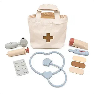 ForeverElla Pretend Play Doctor Kit for Toddlers 3-5 - Silicone Medical Kit for Kids with Bag - 1... | Amazon (US)