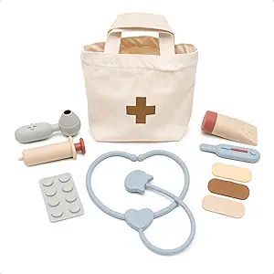 ForeverElla Pretend Play Doctor Kit for Toddlers 3-5 - Silicone Medical Kit for Kids with Bag - 1... | Amazon (US)