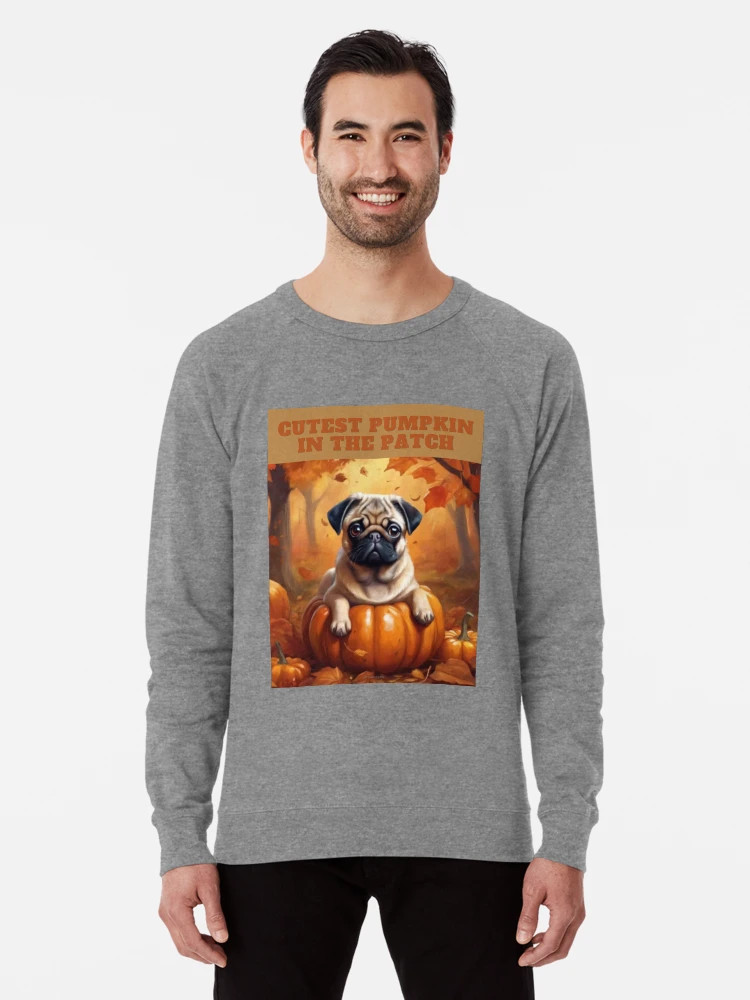 Fawn Fall Pug - Cutest Pumpkin in the Patch Lightweight Sweatshirt | Redbubble (US)