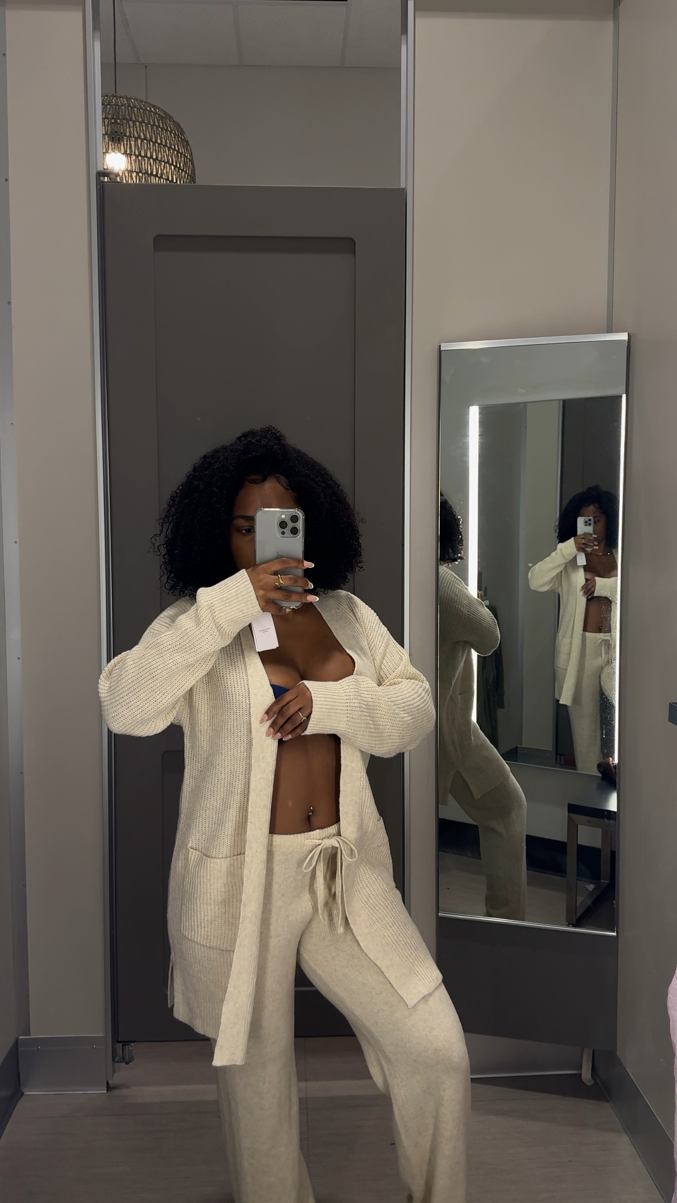cream & cozy sweater set. I’m wearing a medium 🫶🏽