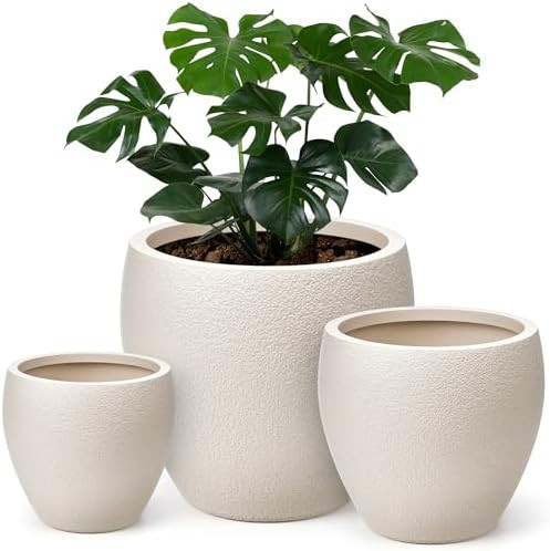 Flower Pots 14.5/12/9.6 Inch,Large Plant Pots Indoor with Drainage,Plastic Pots for Plants,Garden... | Amazon (US)