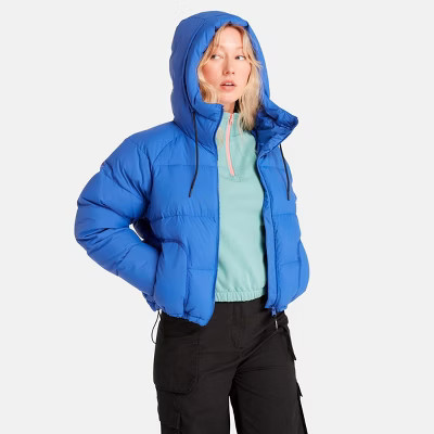 Timberland Women’s Recycled Down Puffer Jacket, Clematis Blue, X Large | Target