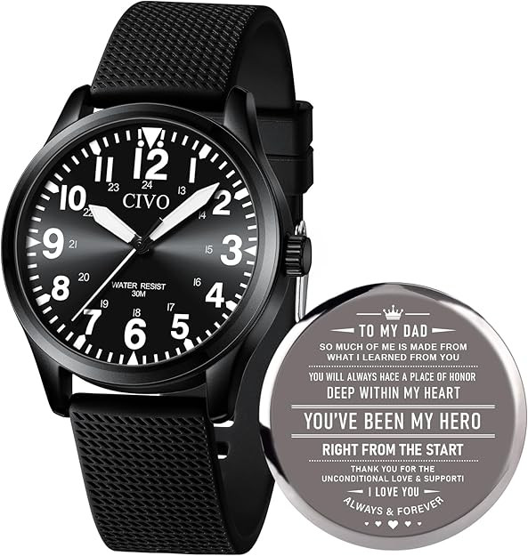 CIVO Analog Wrist Watches for Men: Waterproof Stainless Steel Mens Watches - Silver Watch with Ea... | Amazon (US)