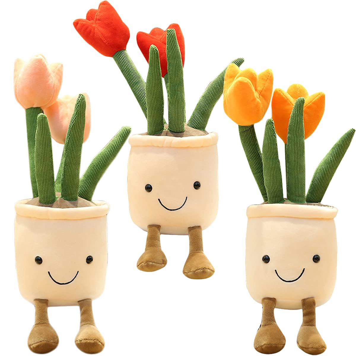 3pcs Tulip Plush Toy, Cute Tulip Plushies, Stuffed Potted Plants Plush Doll, Soft Plush Succulent... | Amazon (US)