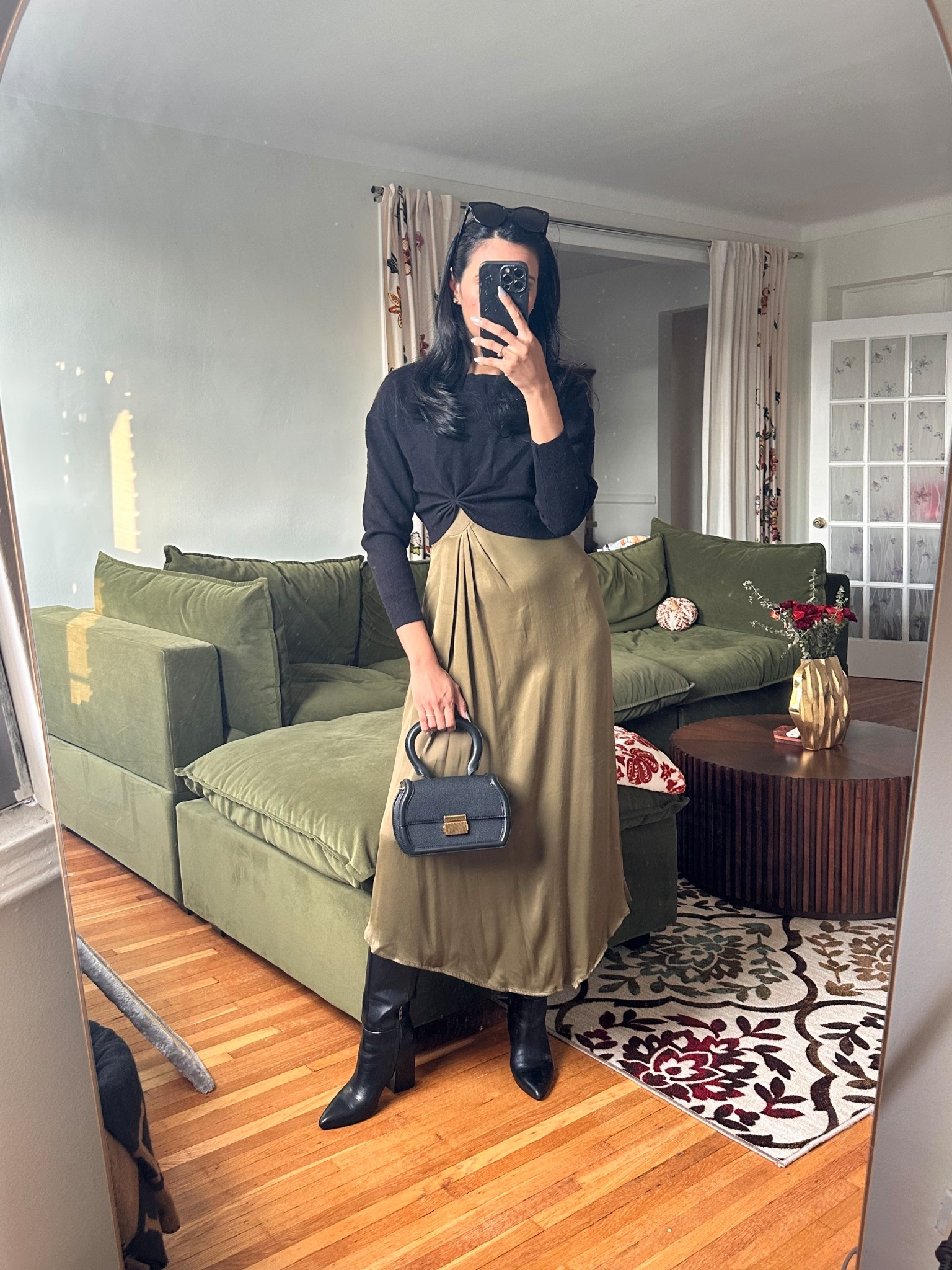 Fall is in session 🍂 this beautiful twofer sweater dress from Anthropologie really captured the essence of fall transition! Paired with some chic black accessories and shoes! | now sold out at Anthropologie but alternatives linked 

#LTKSeasonal #LTKFallSale