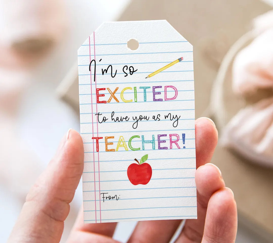 I'm so Excited to Have You as My Teacher Tag, Printable First Day of School Favor Tags, Notepad P... | Etsy (US)