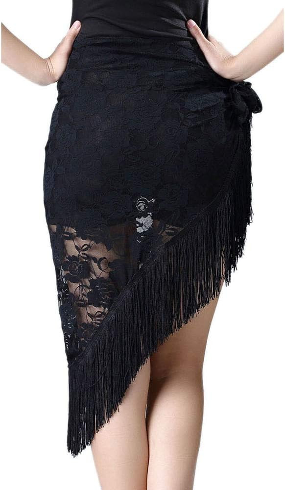 Whitewed Fringe Lace Latin Ballroom Dance Practice Performance Wrap Skirts Wear | Amazon (US)