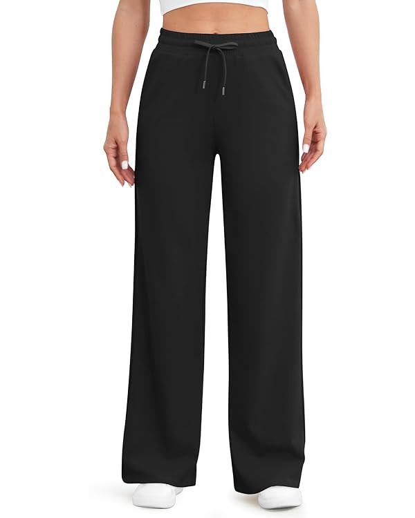 G4Free EverGoing Women's Wide Leg Pants High Waisted Yoga Pants with Pockets Casual Drawstring Sw... | Amazon (US)