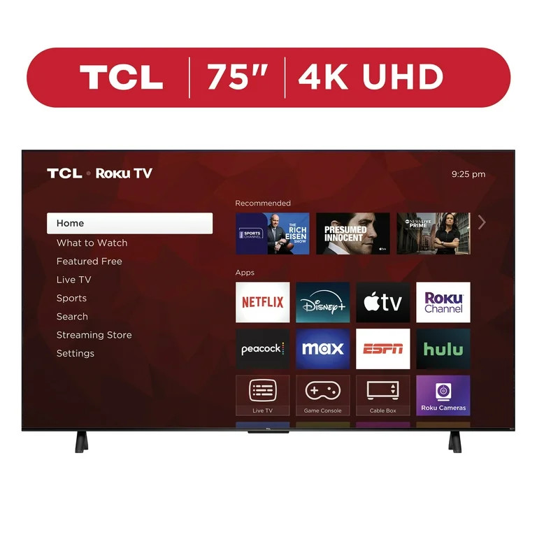 TCL 75” Class S4 (75S41BR) 4K UHD HDR LED Smart TV with Roku TV (NEW 2024) - Walmart.com | Walmart (US)