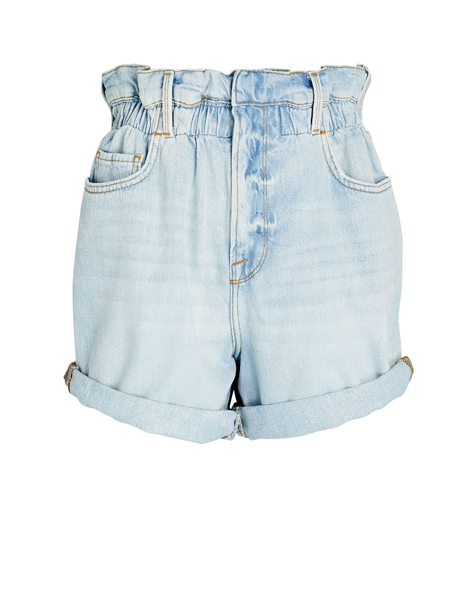 Elastic Paperbag Denim Shorts | INTERMIX