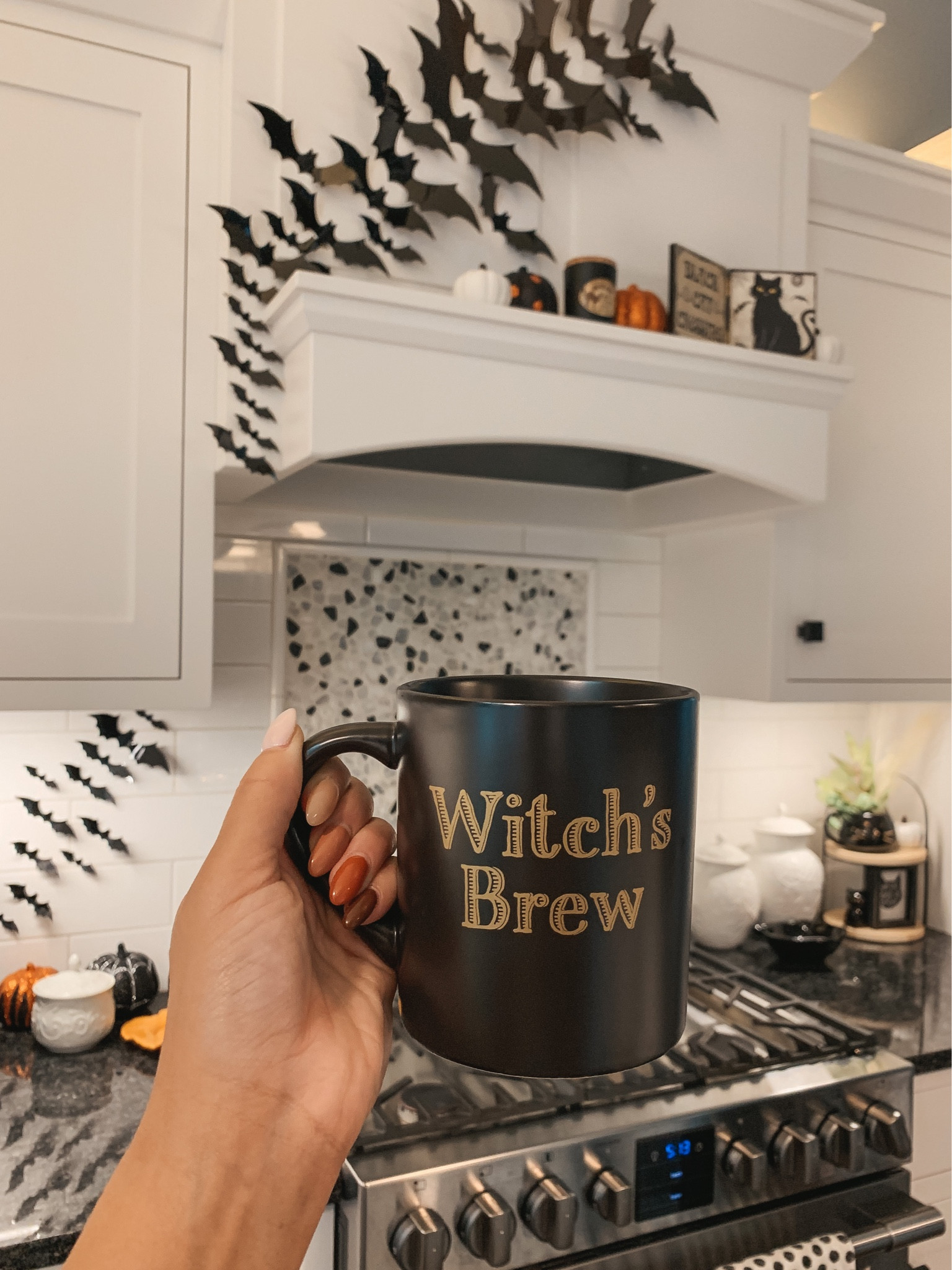 Halloween decor. Bat decor. Fall nails. Halloween nails. Neutral nails. Halloween bats. 

#LTKHalloween #LTKSeasonal