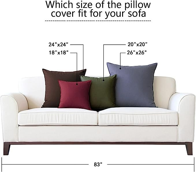 Jeanerlor Set of 2 Decorative 26"x26" Cotton Linen Chair Throw Pillow Case Green for Sofa Durable... | Amazon (US)