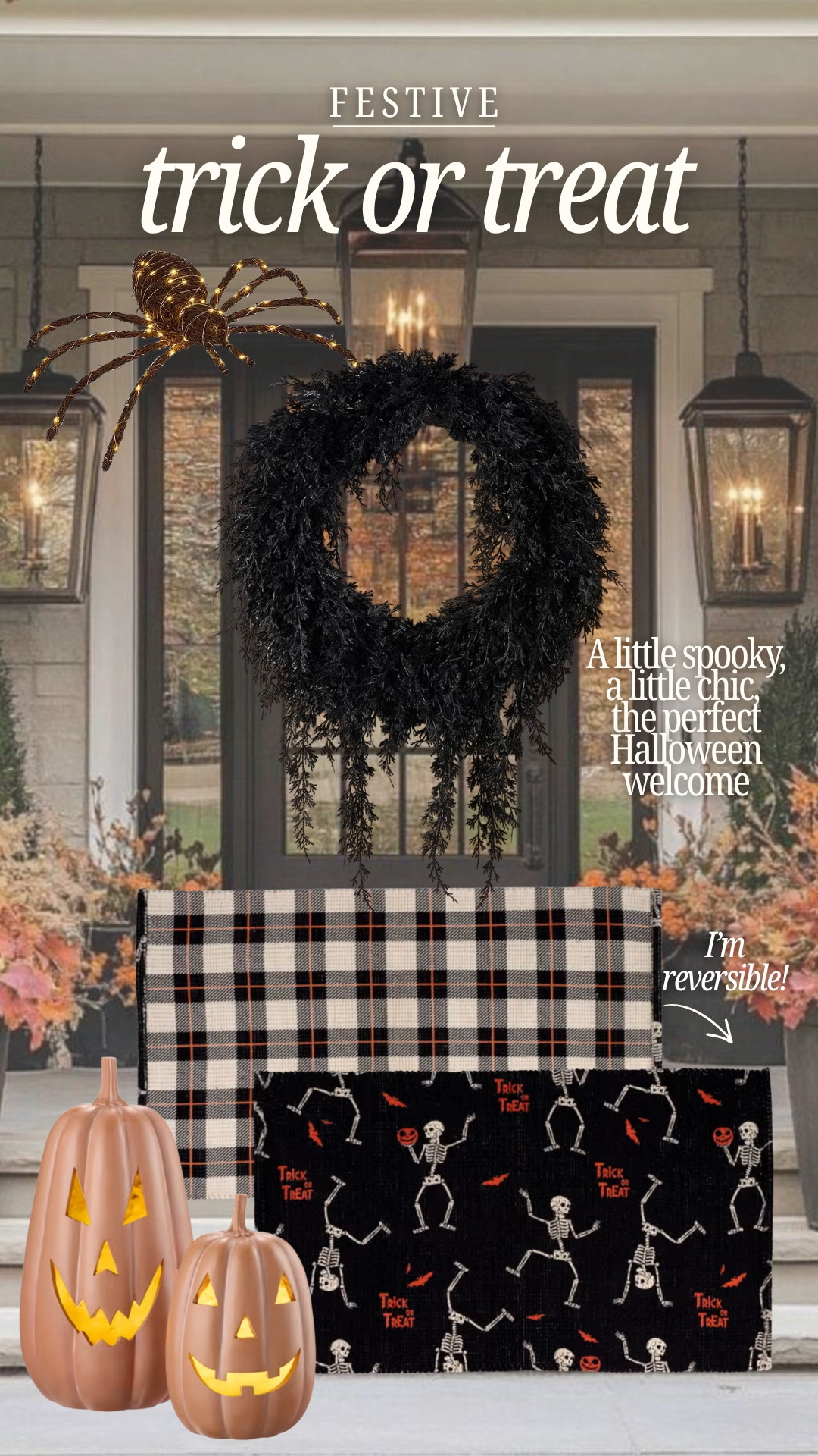 Halloween entryway decor! Halloween outdoor decor ideas