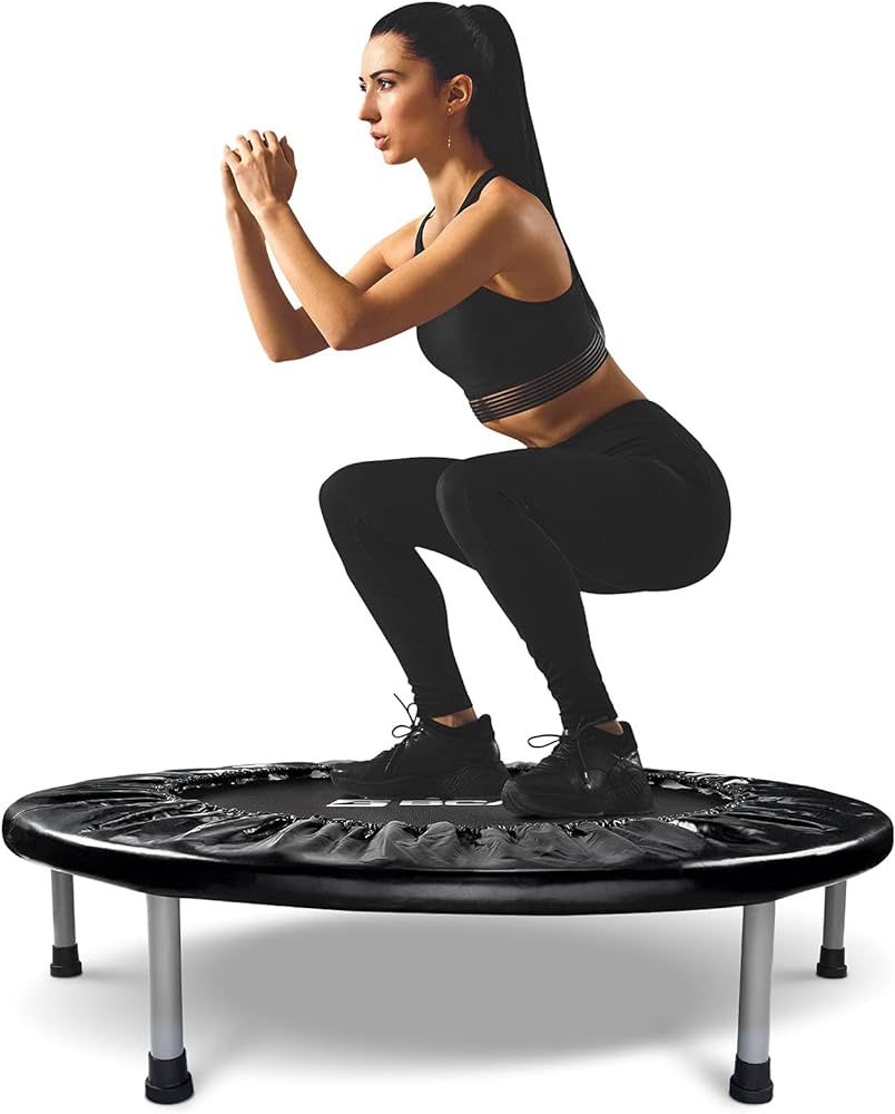 BCAN 38" Foldable Mini Trampoline, Fitness Trampoline with Safety Pad, Stable & Quiet Exercise Re... | Amazon (US)