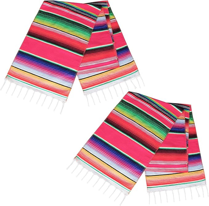 Hooqict 2 Packs Mexican Table Runners for Mexican Theme Party Decorations Wedding Carnival Party ... | Amazon (US)