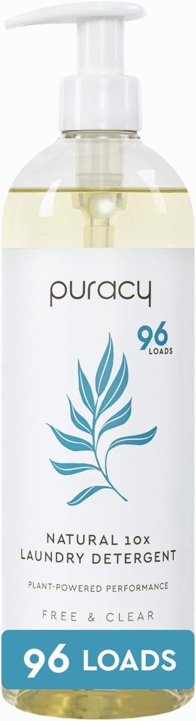 Puracy Natural Liquid Laundry Detergent, Hypoallergenic, Enzyme-Based, Free & Clear, 24 Fl Oz (Pa... | Amazon (US)