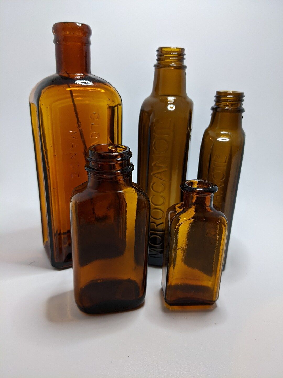 Set of 5 vintage brown apothecary jars | Etsy (US)