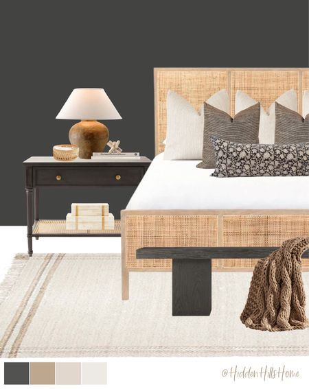 Moody bedroom decor, bedroom design ideas, cane bed, bedroom mood board, home inspiration #bedroom

#LTKstyletip #LTKsalealert #LTKhome