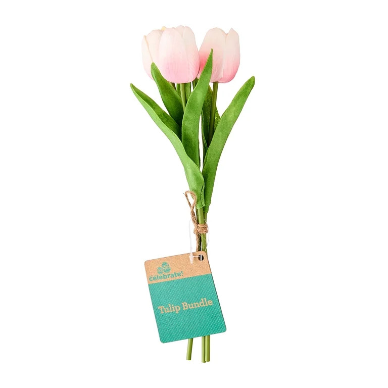 Artificial Tulip Bundle, Pink, 11", Easter by Way To Celebrate | Walmart (US)