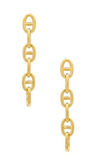 Cloverpost Fara Chain Earrings in Metallic Gold. | Revolve Clothing (Global)