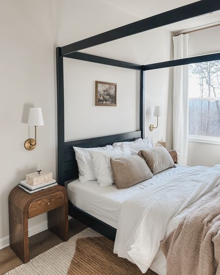 Guest bedroom furniture details. A mix of creamy white, warm tones and texture to create all the cozy vibes. 

Amazon finds, tjmaxx finds, Marshall’s finds, furniture details, curtain details, arched nightstands, lighting details, bedding details, shop the look! 

#LTKhome #LTKover40 #LTKsalealert